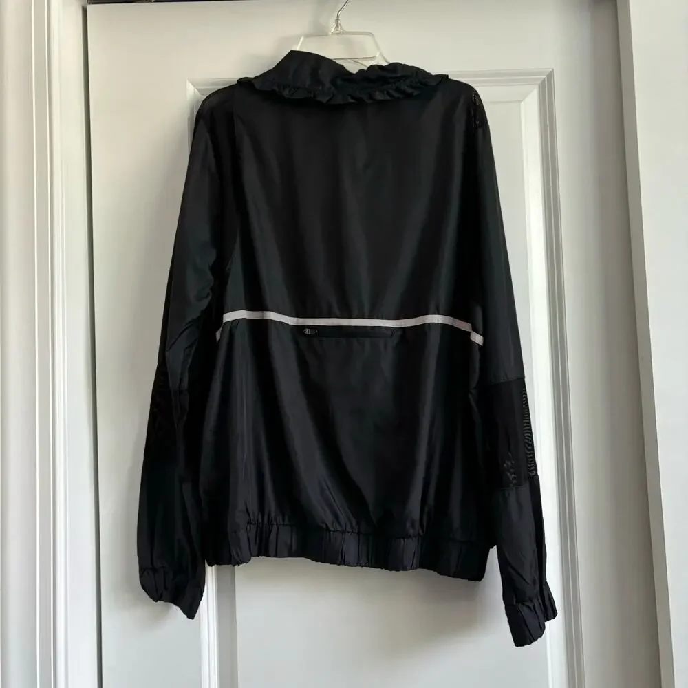 Fabletics Windbreaker Ziva Jacket Black Sz M Athletic Running
